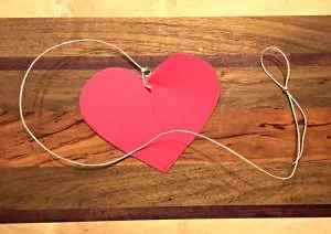 Kids' Valentine heart with twine