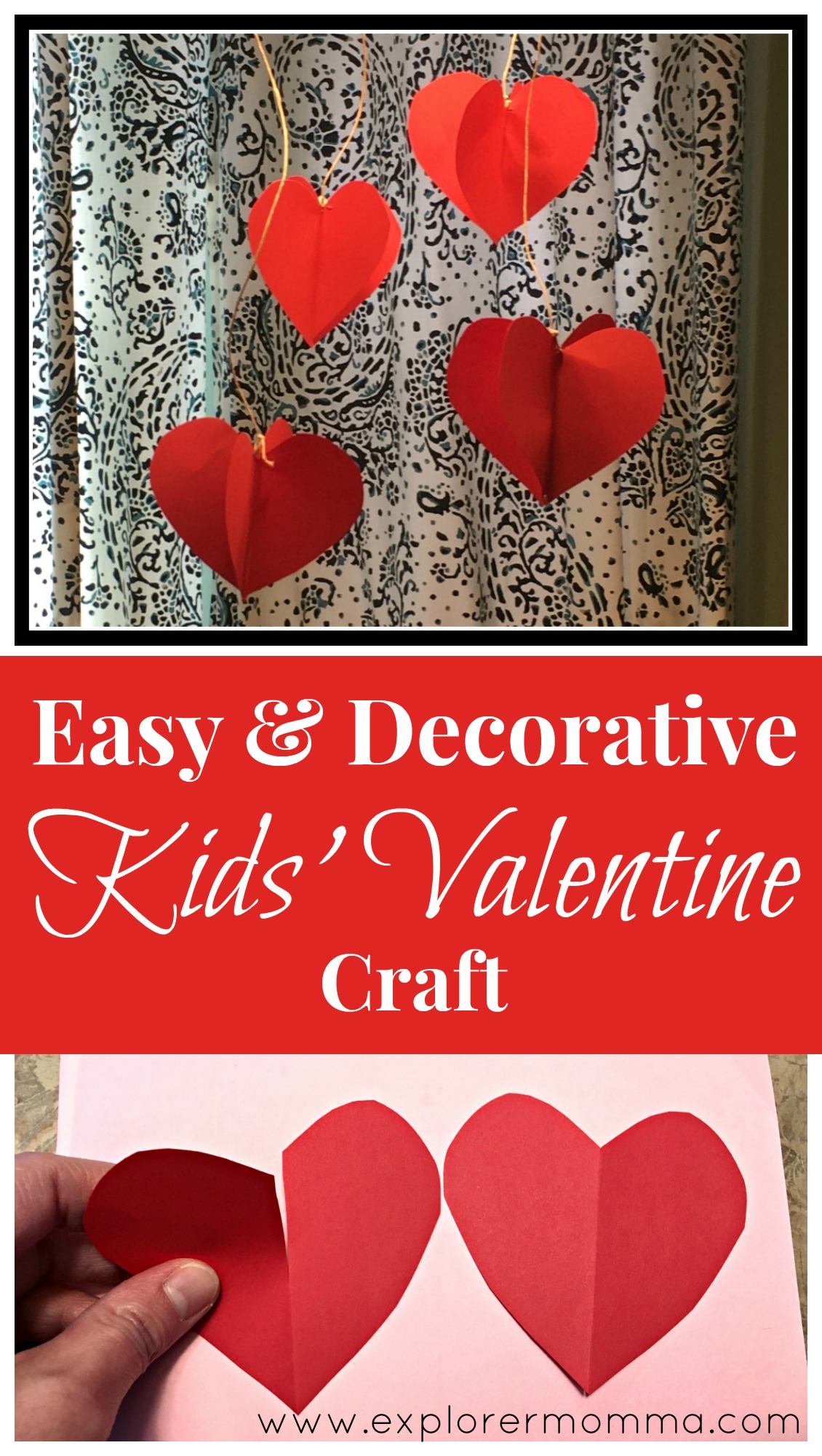 Easy Decorative Kids' Valentine Craft - Explorer Momma