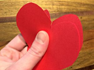 Kids' Valentine hearts together