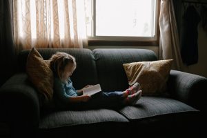 Little girl reading