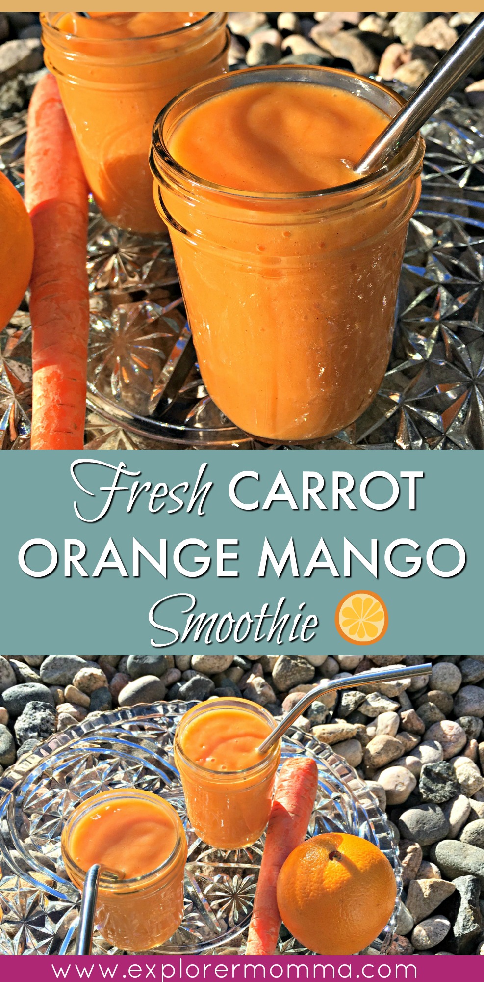 Carrot orange mango smoothie