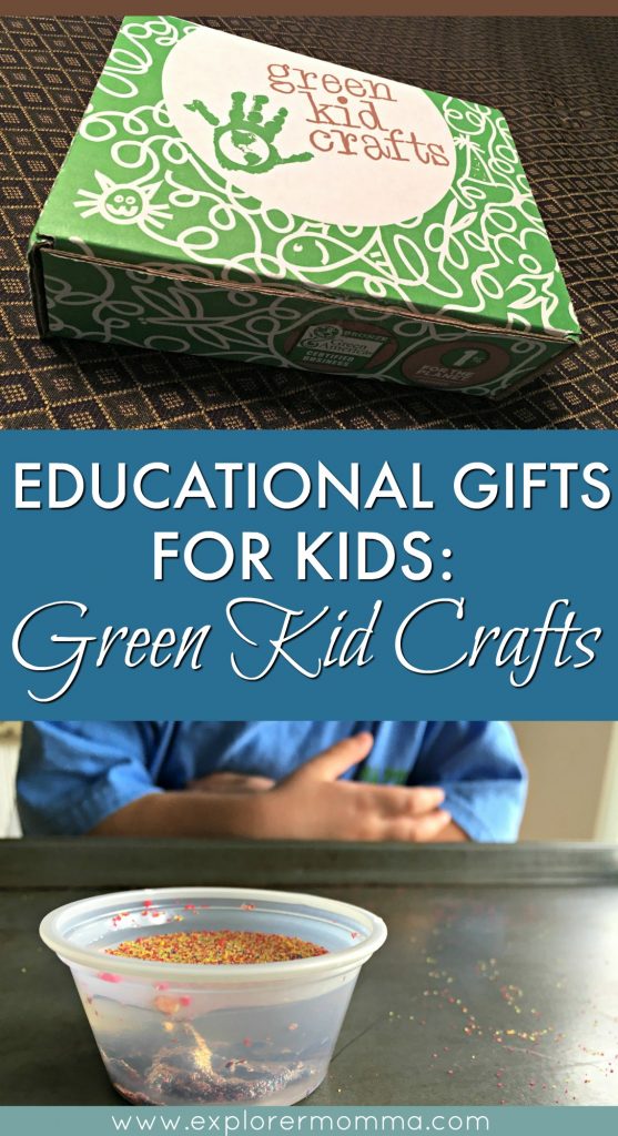Green kid crafts pin