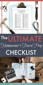 Homeowner's Travel checklist