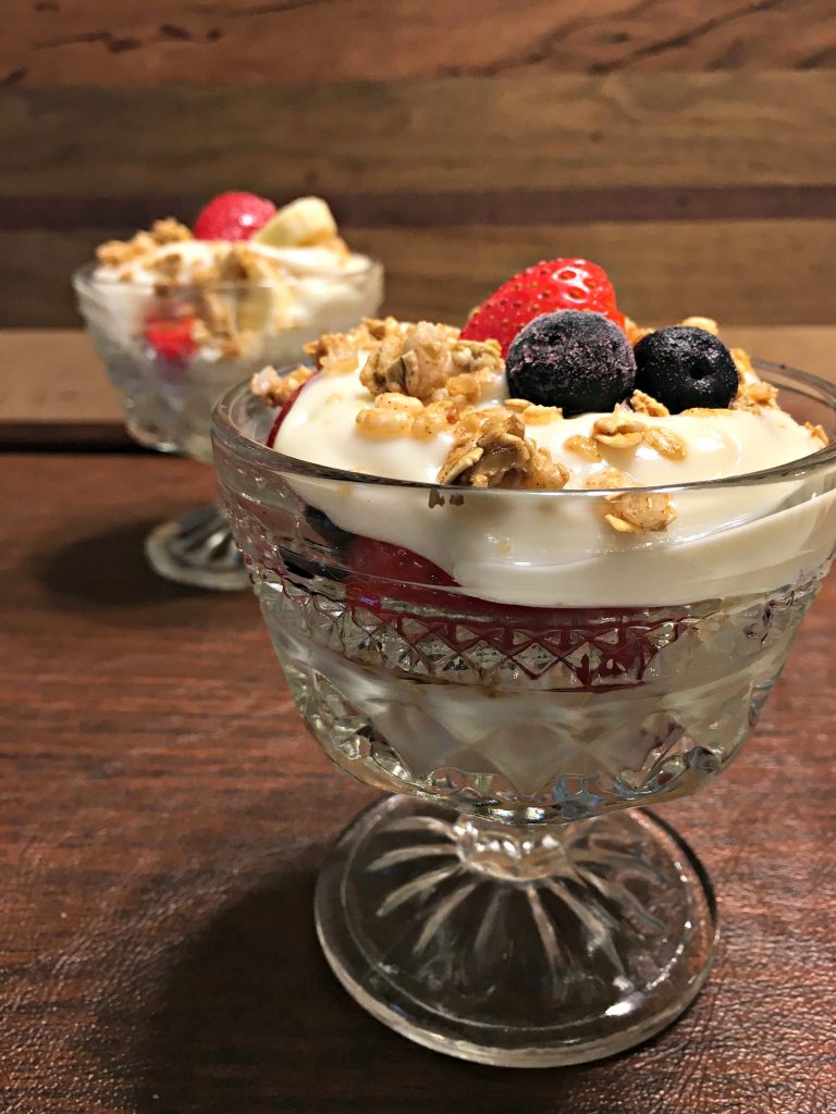 Yogurt parfait side view