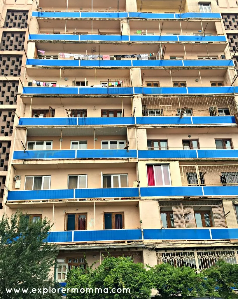 Batumi blue apartment building 