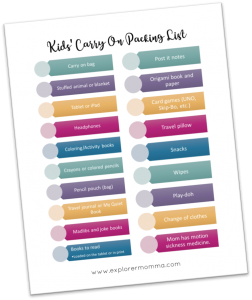 Kids' Carry On packing list preview