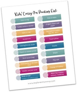 Kids' Carry On packing list preview