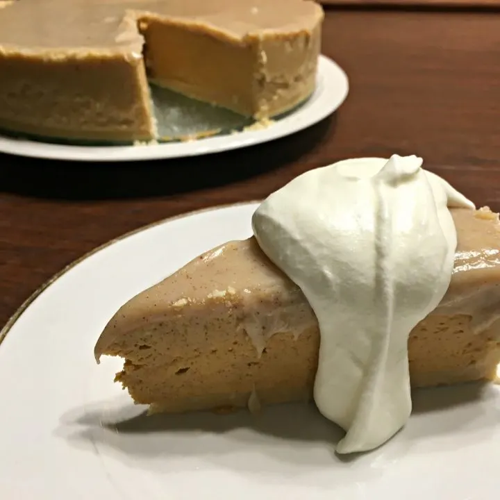 No-Bake Pumpkin Cheesecake piece