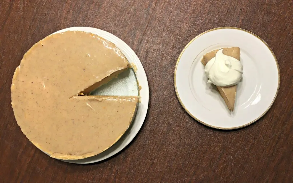 No-bake pumpkin cheesecake overhead