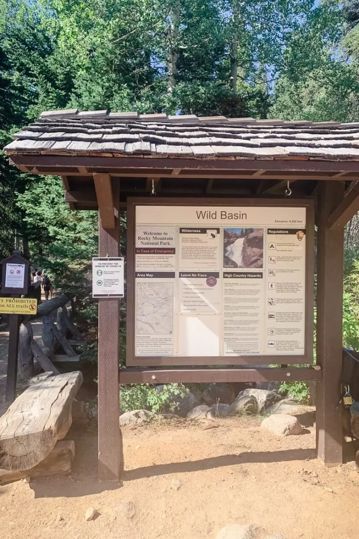 Wild Basin trailhead sign