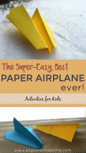 Best paper airplane tutorial ever for a kids winter activity. A great kids game that works indoors. #paperairplane #paperairplanetutorial