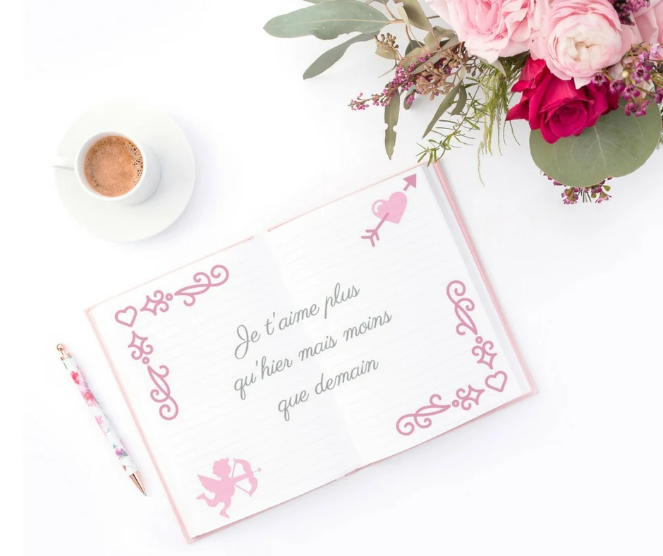 Printable French Valentine cards book