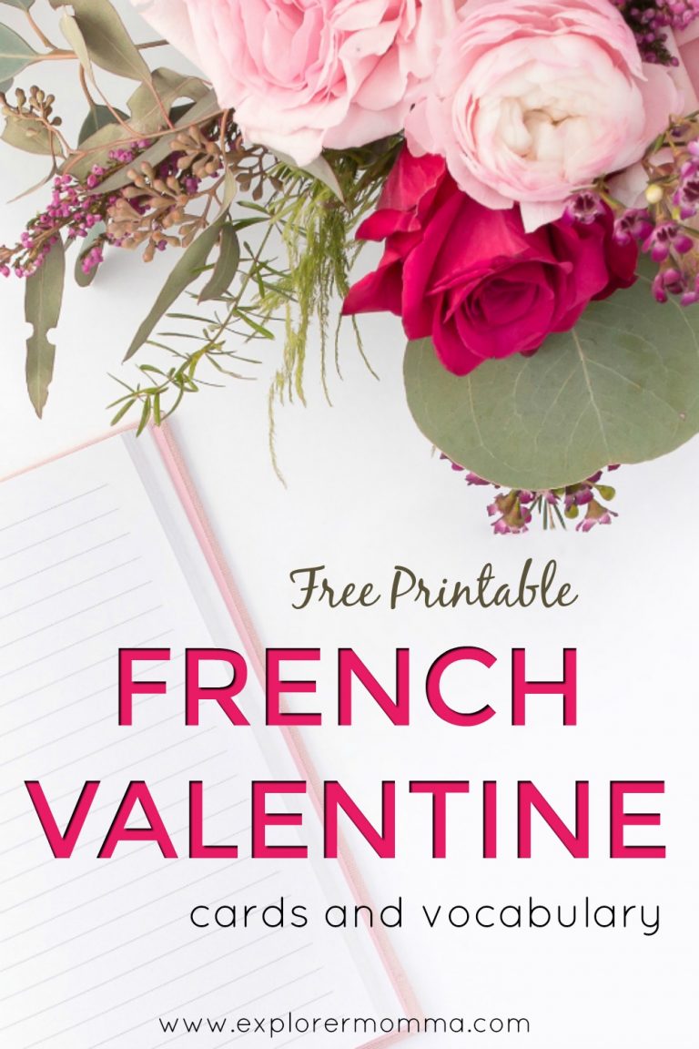 Free Printable French Valentine Cards - Explorer Momma