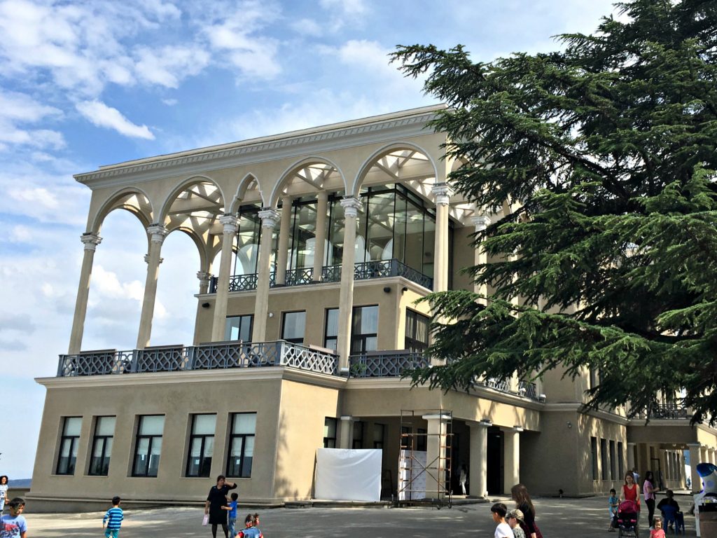 Tbilisi Funicular Restaurant with blue sky