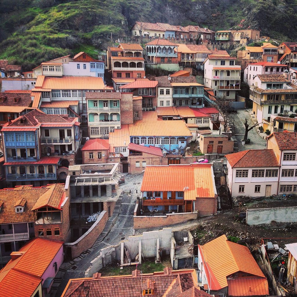 The orange colored roofs of Old Town Tbilisi