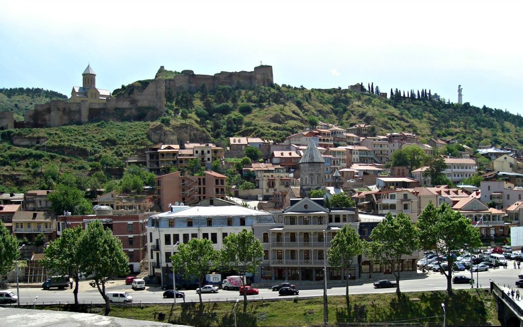 Narikala Fortress and the Mother of Georgia overlooking Tbilisi