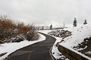Breckenridge bicycle path with snow