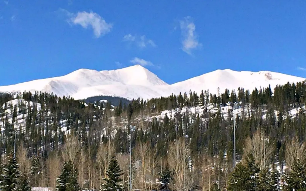 Breckenridge sunny day, snowy mountain