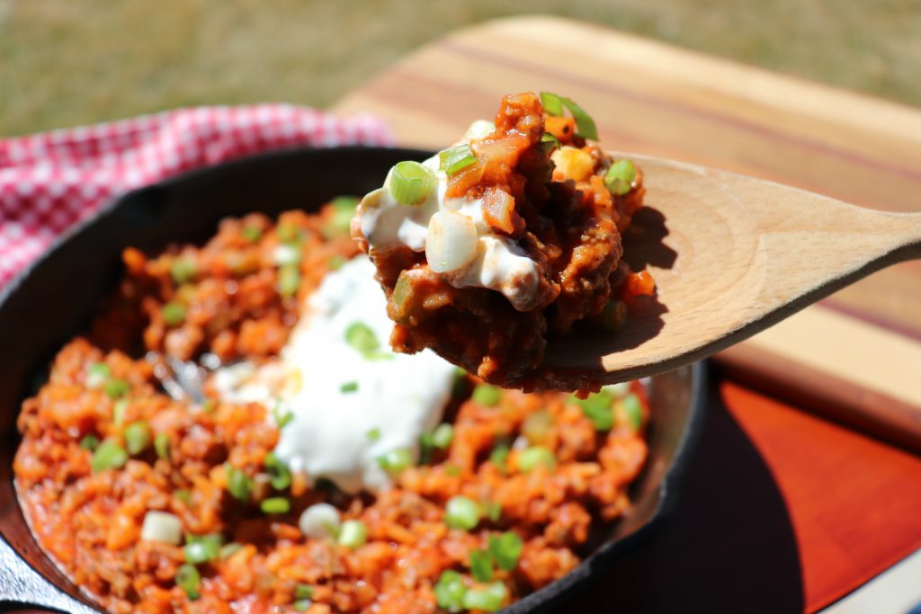 Easy low carb skillet breakfast hash closeup