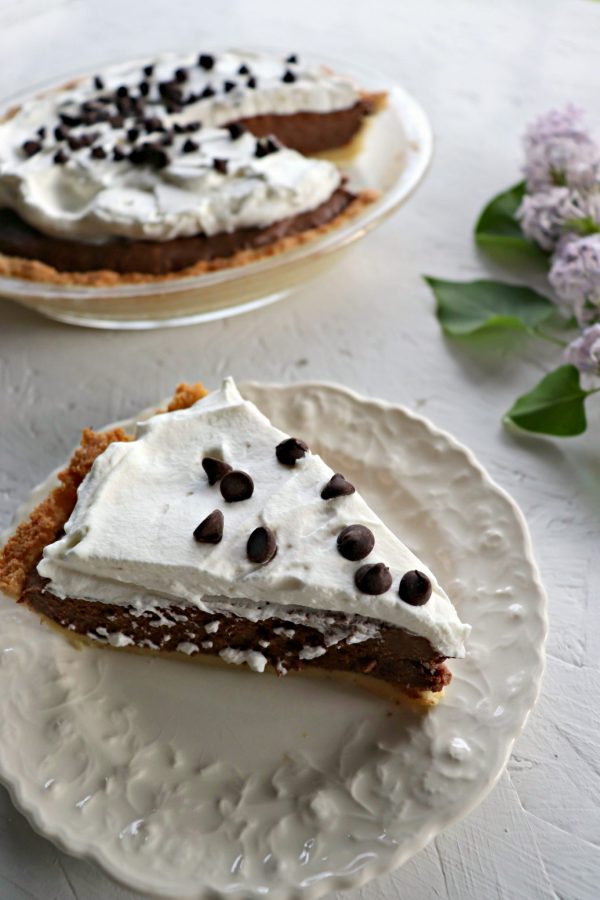 Piece of low carb chocolate pie