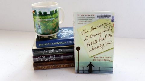 Summer what to read next books and a Monet mug