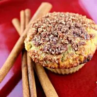 Low Carb Coffee Cake Muffin on a plate