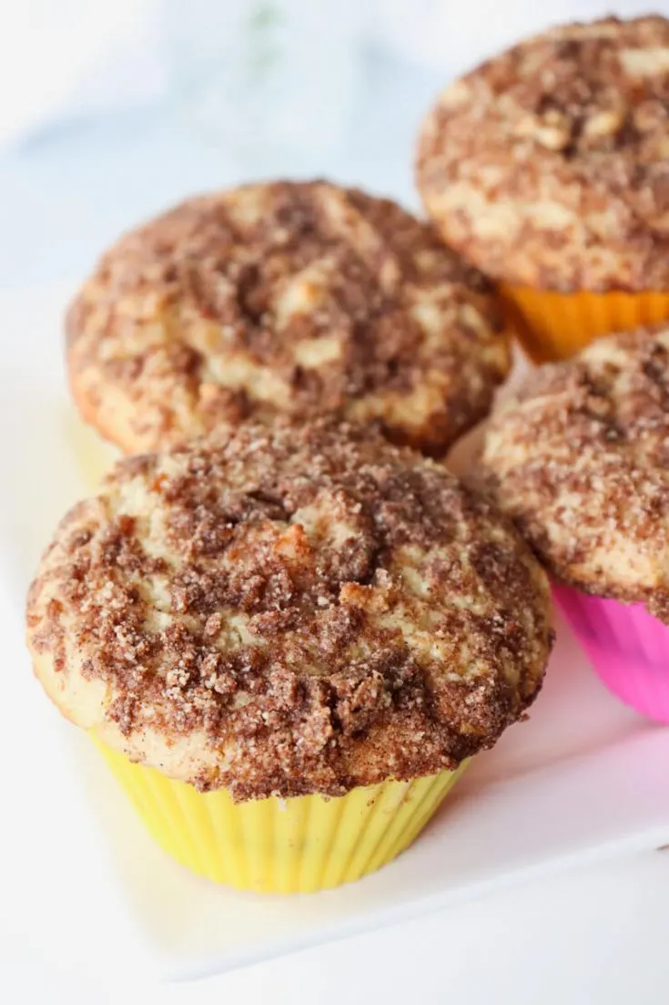 Front view of keto cinnamon muffins