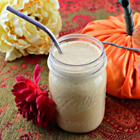 Keto pumpkin spice breakfast smoothie, square