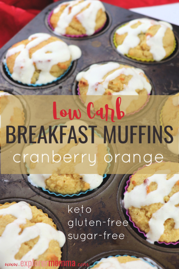Need a quick and easy low carb breakfast? Cranberry orange low carb breakfast muffins are perfect for grab and go or to linger over with your coffee. #lowcarbmuffins #ketomuffins