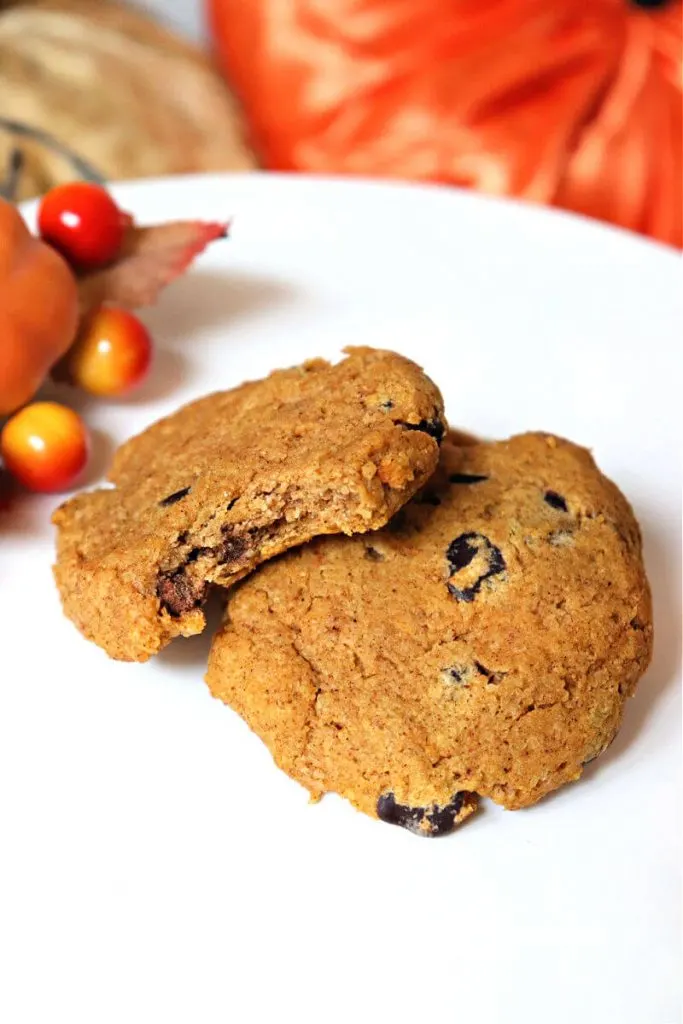 Bite out of a keto pumpkin cookie