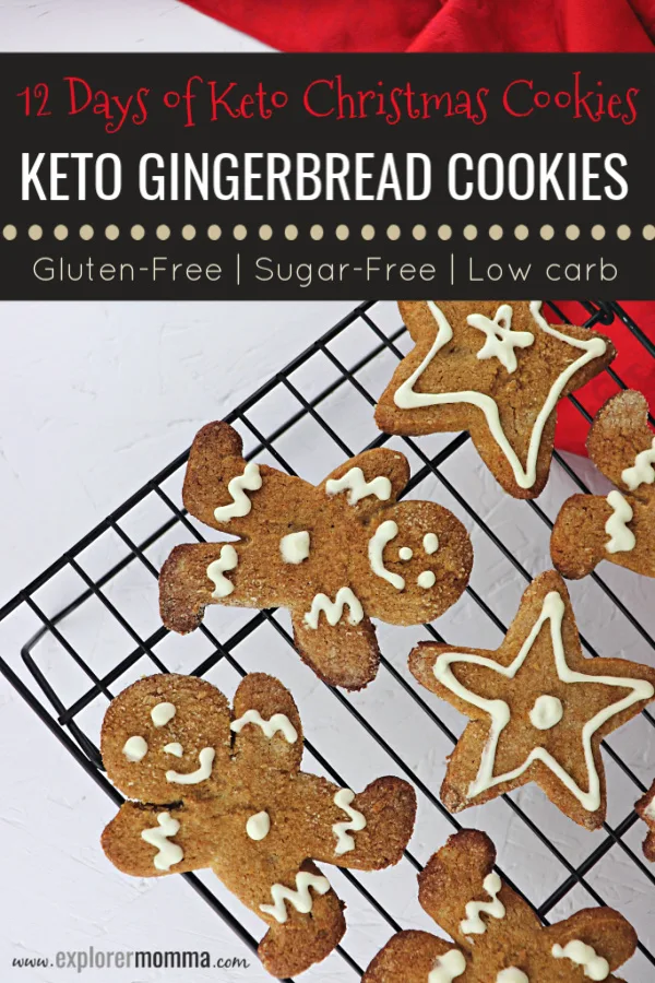 Keto Gingerbread Cookies are perfect for family holiday parties. Low carb cookies, kid-friendly, with a punch of ginger, ready for fun. #ketocookies #lowcarbrecipes