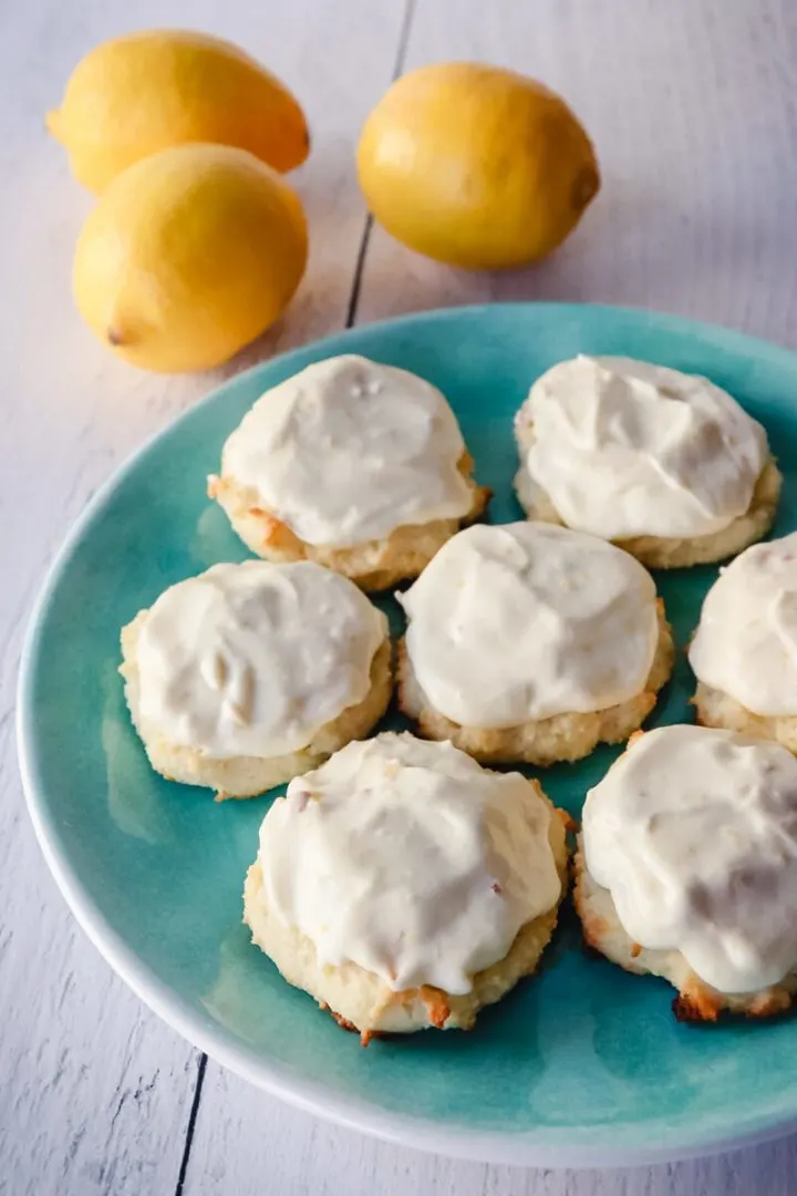 Plate of keto low carb lemon cookies