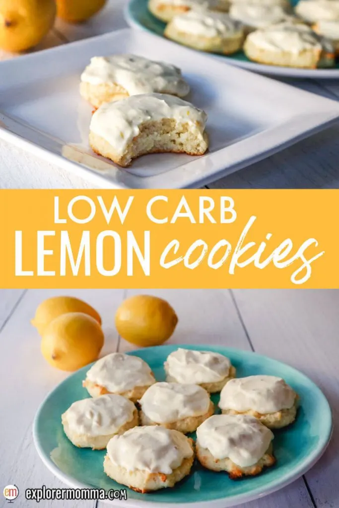 Keto low carb lemon cookies on a plate