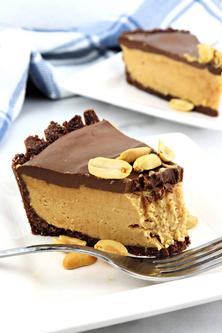 Bite out of keto peanut butter pie