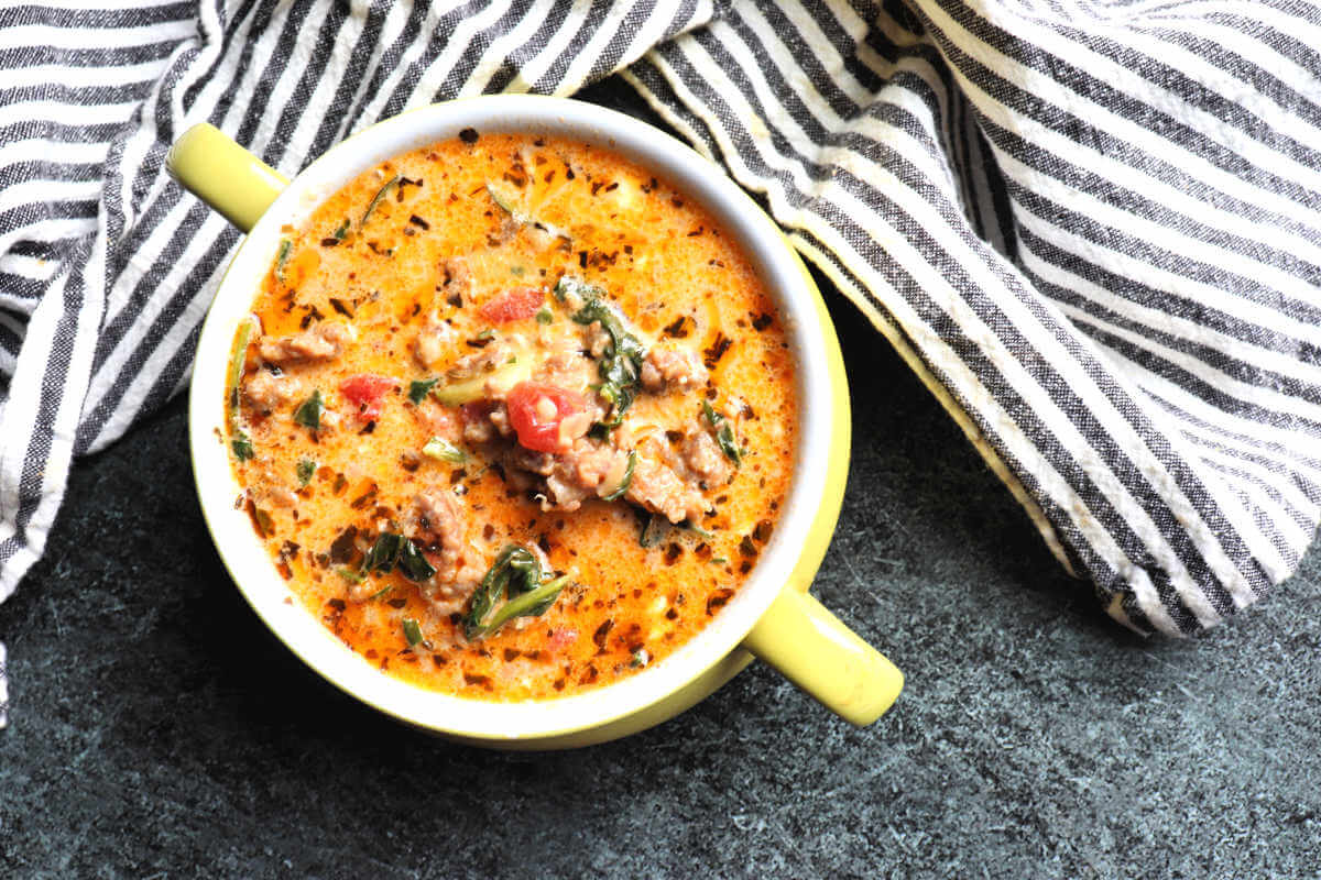 Creamy Keto Italian Sausage Soup - Explorer Momma