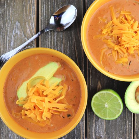 Keto taco soup, overhead view #ketosoups #lowcarbsoup