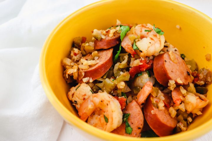 Bowl of keto jambalaya