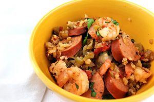 Bowl of keto jambalaya for the next New Orleans low carb celebration. #ketodinners #lowcarbdinners