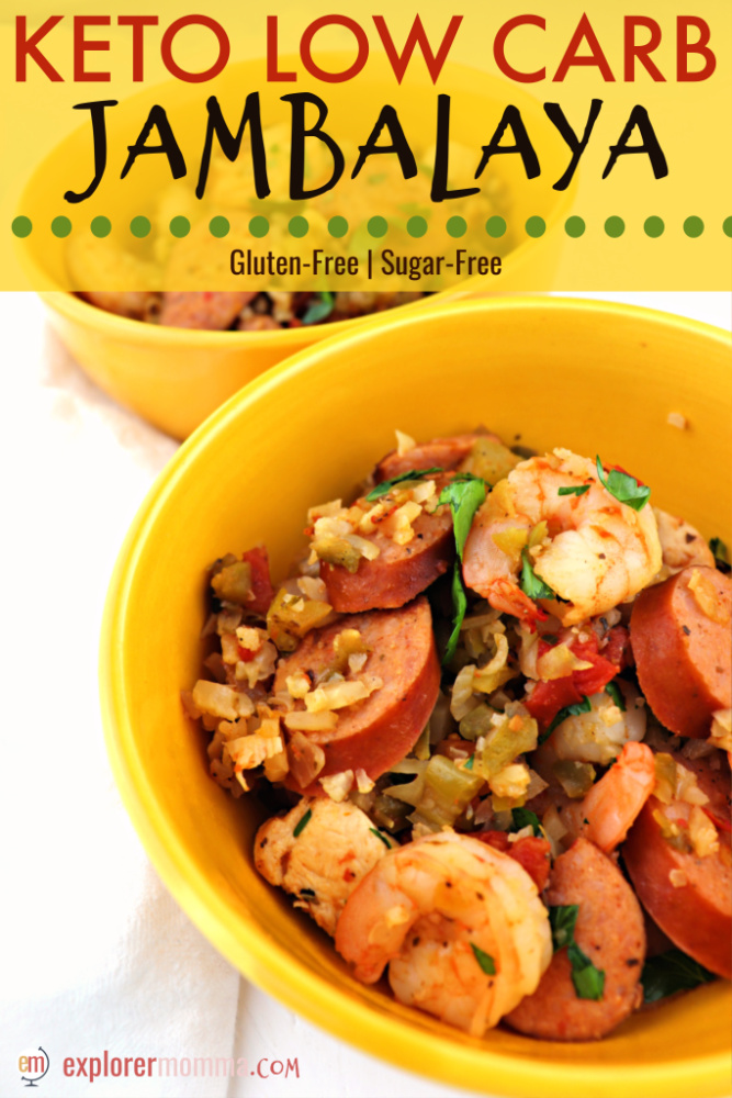 Amazing keto jambalaya is the perfect low carb pleaser for the whole family. Gluten-free spicy goodness, all in one-pot. #ketorecipes #lowcarbdinners