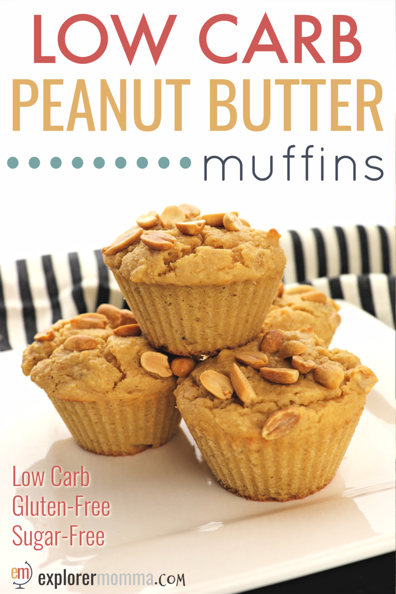 Low carb peanut butter muffins, the perfect keto breakfast or with a salad for lunch! Curb your craving and enjoy your low carb diet! #lowcarbmuffins #ketobreakfast