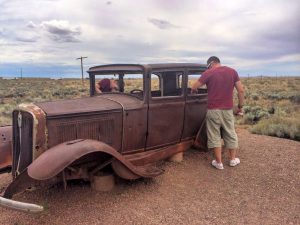 Petrified Forest National Park, Arizona old car #petrifiedforestnationalpark #familiesexplore