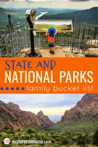 State and National Parks Family Bucket List, the Great Smoky Mountains to Big Bend National Park in Texas. Family adventures perfect for your next park destination! #familytravel #familyadventuretravel