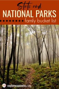 State and National Parks Family Bucket List | Fabulous family adventure destinations like Great Smoky National Park, Watkins Glen State Park, and  the Petrified Forest National Park. #familytravel #usnationalparks