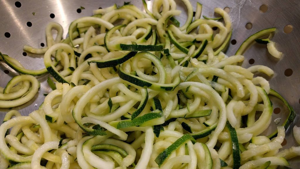 Zucchini noodles, Thai coconut soup