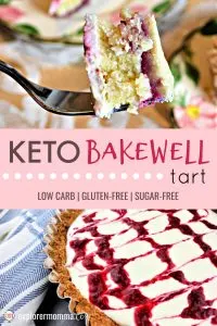 A Keto Bakewell tart is the perfect low carb dessert addition to any tea or picnic, even for tonight's gluten-free dessert! Sugar-free and delicious, the family will love this keto diet treat. #ketodesserts #lowcarbdessertsketo #lowcarbdesserts