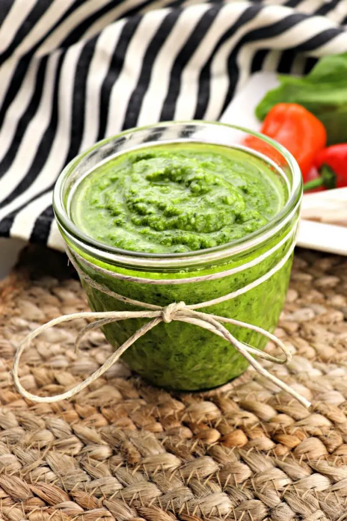Quick and easy keto pesto is packed with flavor and the perfect sauce to spice up a low carb meal. Gluten-free and sugar-free but full of garlic and basil, this will become a summer staple in your house. #ketopesto #ketorecipes