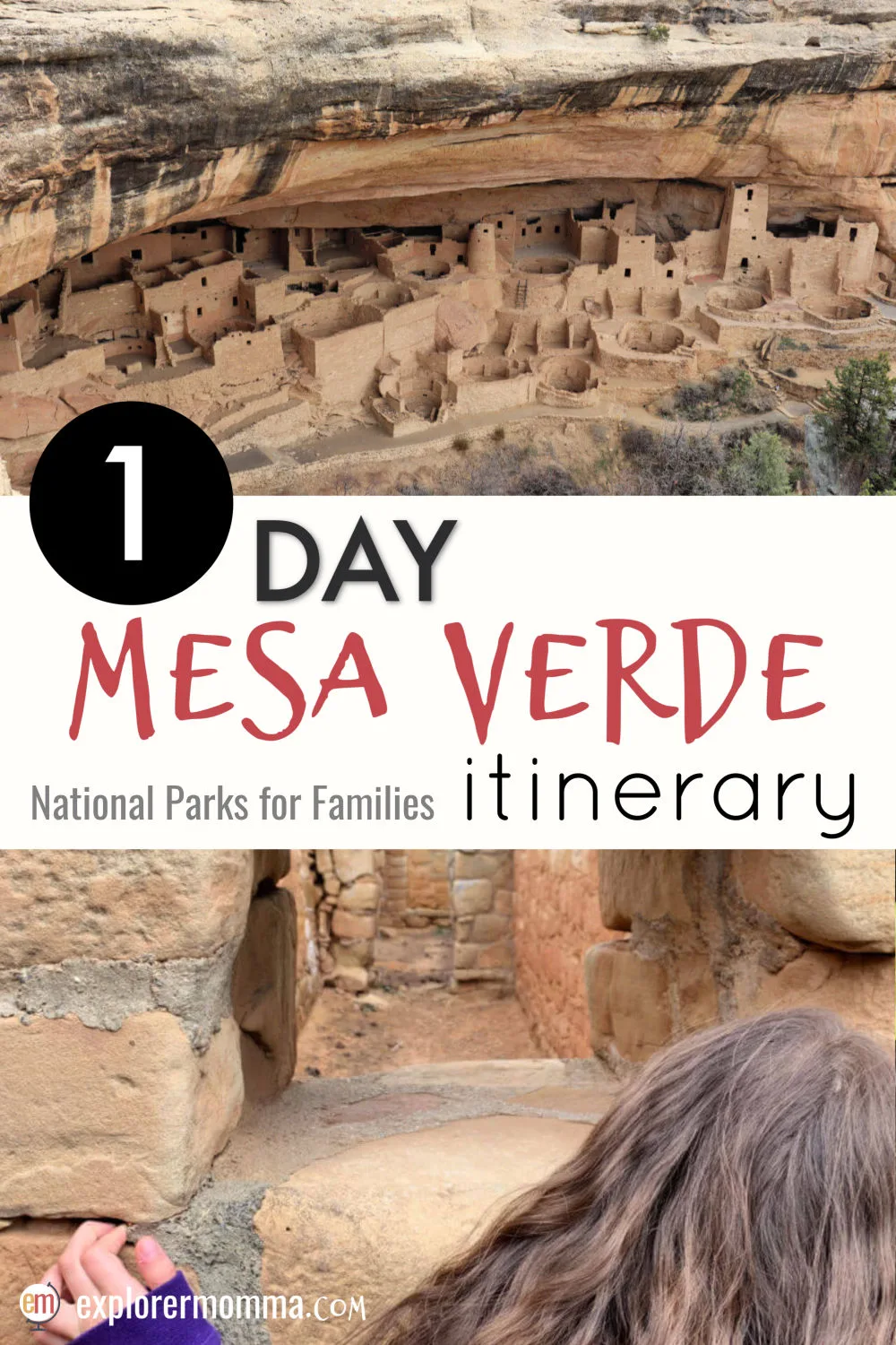 Visit the American cliff castles for yourself with a 1 day Mesa Verde map itinerary. Pressed for time? Follow the map and advice for a fun-filled educational day you won't want to miss. Family vacation or a day trip from Durango, Colorado. #familytravel #mesaverde