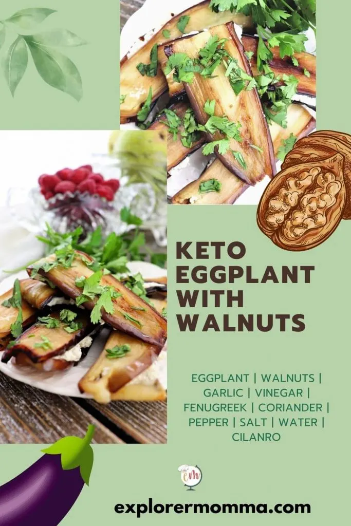 Keto eggplant with walnuts, a Georgian style food
