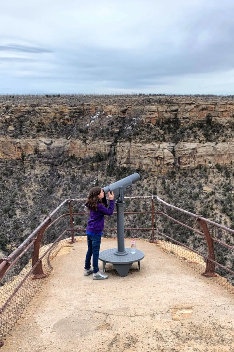 Looking though the telescope Mesa Verde NP #mesaverde #familytravel