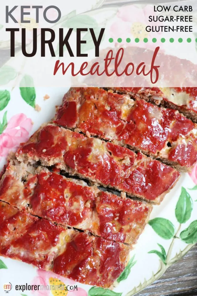 Keto Turkey Meatloaf is a delicious low carb family dinner. Gluten-free and super kid-friendly, perfect for a keto diet. #ketodinner #ketorecipes #lowcarbrecipes
